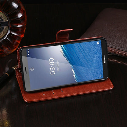 For Nokia C3 idewei Crazy Horse Texture Horizontal Flip Leather Case with Holder & Card Slots & Wallet(Black) - Nokia Cases by idewei | Online Shopping UK | buy2fix