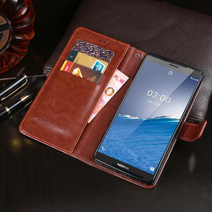 For Nokia C3 idewei Crazy Horse Texture Horizontal Flip Leather Case with Holder & Card Slots & Wallet(Black) - Nokia Cases by idewei | Online Shopping UK | buy2fix