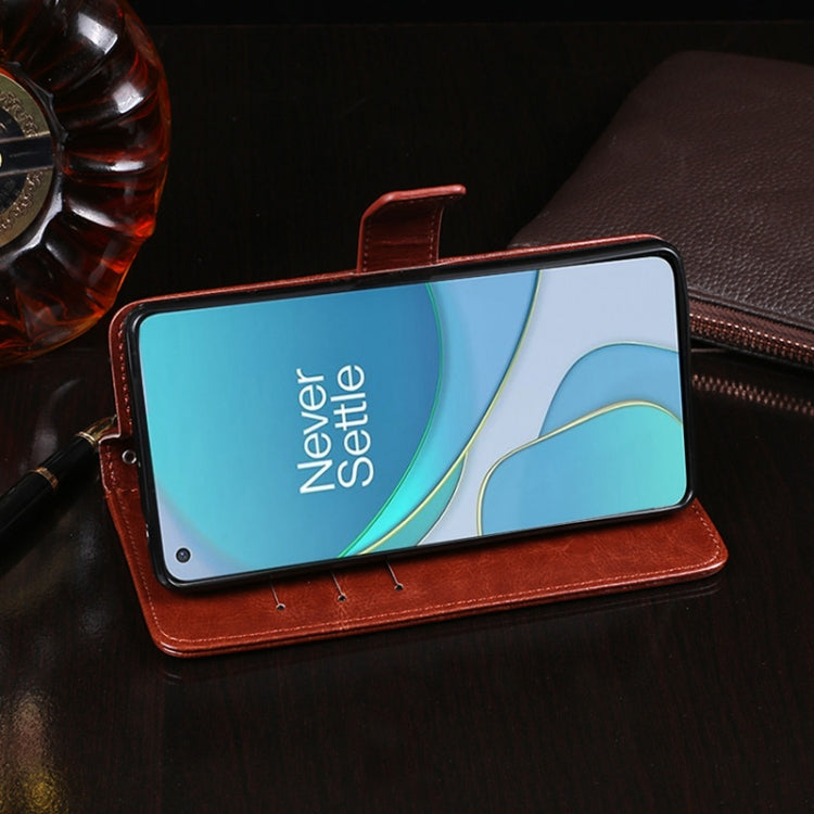 For OnePlus 8T idewei Crazy Horse Texture Horizontal Flip Leather Case with Holder & Card Slots & Wallet(Rose Red) - OnePlus Cases by idewei | Online Shopping UK | buy2fix