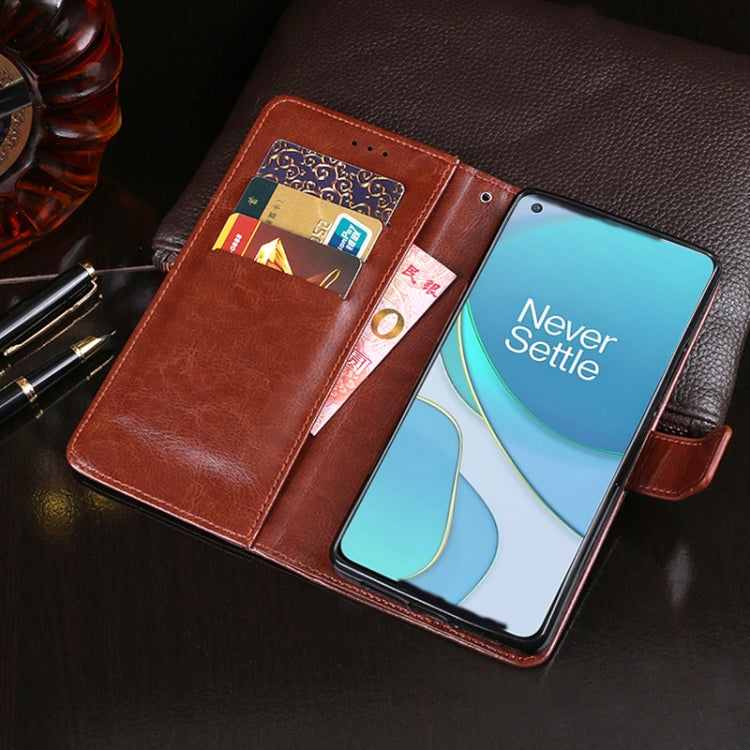 For OnePlus 8T idewei Crazy Horse Texture Horizontal Flip Leather Case with Holder & Card Slots & Wallet(Rose Red) - OnePlus Cases by idewei | Online Shopping UK | buy2fix