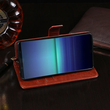 For Sony Xperia 5 II idewei Crazy Horse Texture Horizontal Flip Leather Case with Holder & Card Slots & Wallet(Sky Blue) - Sony Cases by idewei | Online Shopping UK | buy2fix