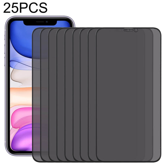 For iPhone 11 25pcs Anti-peeping Plasma Oil Coated High Aluminum Wear-resistant Tempered Glass Film