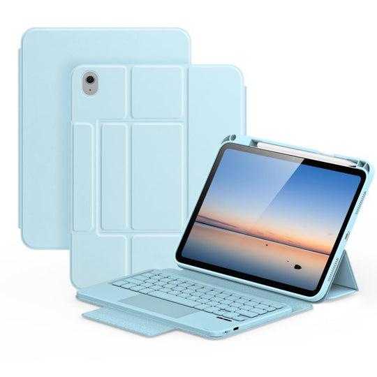 For iPad 2025 / 2022 DUX DUCIS YK Series Magnetic Wireless Keyboard Vegan Leather Tablet Case(Blue)