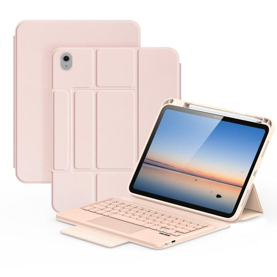 For iPad 2025 / 2022 DUX DUCIS YK Series Magnetic Wireless Keyboard Vegan Leather Tablet Case(Pink)