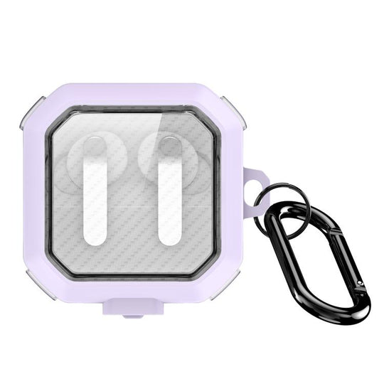 For Galaxy Buds4 / Buds4 Pro DUX DUCIS SECE Series Frosted Clear Carbon Fiber Texture Wireless Earphones Case(Purple)