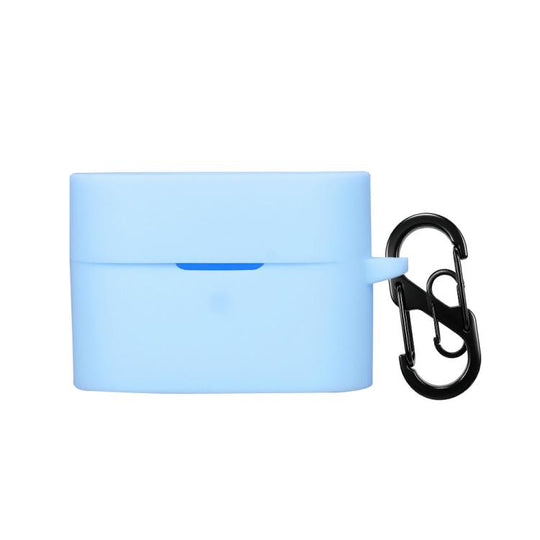 For Sony WF-1000XM6 Earphone Silicone Protective Case with Carabiner(Sky Blue)