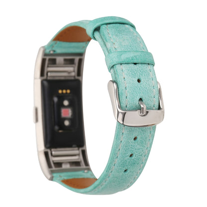 For Fitbit Charge 2 Fresh Style Leather Watch Band(Green) - Watch Bands by buy2fix | Online Shopping UK | buy2fix