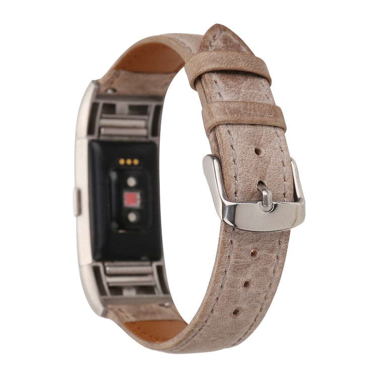 For Fitbit Charge 2 Fresh Style Leather Watch Band(Brown) - Watch Bands by buy2fix | Online Shopping UK | buy2fix