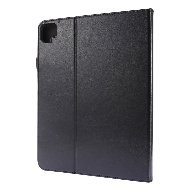 For iPad Pro 12.9 inch (2020) Crazy Horse Texture Horizontal Flip Leather Tablet Case with 2-folding Holder & Card Slot(Black) - iPad Pro 12.9 (2020) Cases by buy2fix | Online Shopping UK | buy2fix