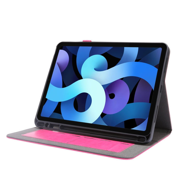 For iPad Pro 12.9 inch (2020) Crazy Horse Texture Horizontal Flip Leather Tablet Case with 2-folding Holder & Card Slot(Rose Red) - iPad Pro 12.9 (2020) Cases by buy2fix | Online Shopping UK | buy2fix