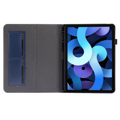 For iPad Pro 12.9 inch (2020) Crazy Horse Texture Horizontal Flip Leather Tablet Case with 2-folding Holder & Card Slot(Dark Blue) - iPad Pro 12.9 (2020) Cases by buy2fix | Online Shopping UK | buy2fix
