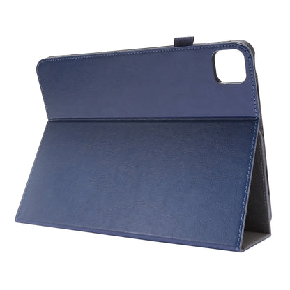 For iPad Pro 12.9 inch (2020) Crazy Horse Texture Horizontal Flip Leather Tablet Case with 2-folding Holder & Card Slot(Dark Blue) - iPad Pro 12.9 (2020) Cases by buy2fix | Online Shopping UK | buy2fix
