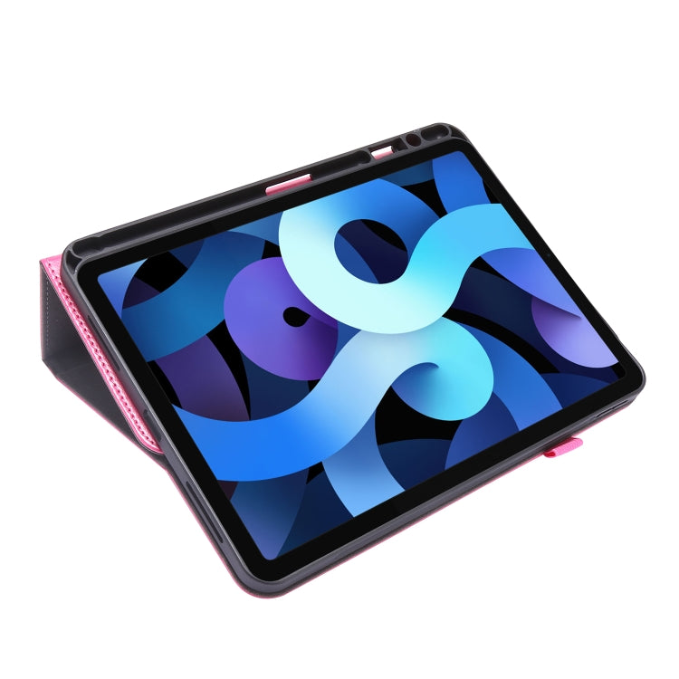 For iPad Pro 11 inch /iPad Air 2022 / 2020 10.9 Crazy Horse Texture Horizontal Flip Leather Case with 2-folding Holder & Card Slot(Rose Red) - iPad Air (2022) / (2020) 10.9 Cases by buy2fix | Online Shopping UK | buy2fix