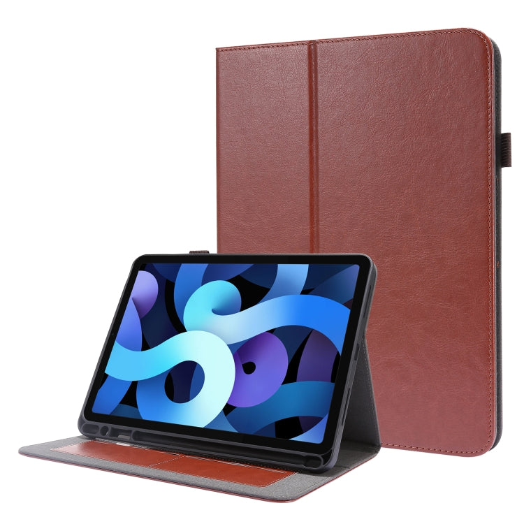 For iPad Pro 11 inch /iPad Air 2022 / 2020 10.9 Crazy Horse Texture Horizontal Flip Leather Case with 2-folding Holder & Card Slot(Brown) - iPad Air (2022) / (2020) 10.9 Cases by buy2fix | Online Shopping UK | buy2fix