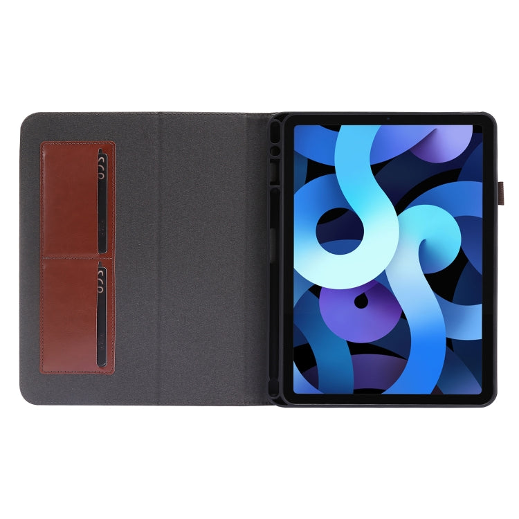For iPad Pro 11 inch /iPad Air 2022 / 2020 10.9 Crazy Horse Texture Horizontal Flip Leather Case with 2-folding Holder & Card Slot(Brown) - iPad Air (2022) / (2020) 10.9 Cases by buy2fix | Online Shopping UK | buy2fix
