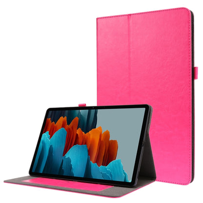 For Samsung Galaxy Tab S8+ / Tab S8 Plus / Tab S7 FE / Tab S7+ / T970 Crazy Horse Texture Horizontal Flip Leather Case with 2-folding Holder & Card Slot(Rose Red) by buy2fix