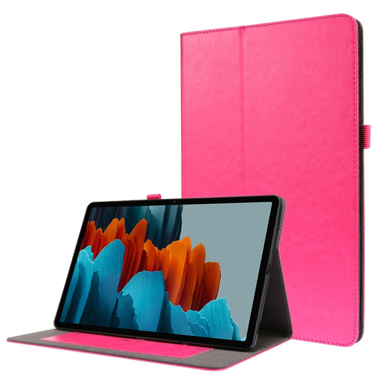 For Samsung Galaxy Tab S8+ / Tab S8 Plus / Tab S7 FE / Tab S7+ / T970 Crazy Horse Texture Horizontal Flip Leather Case with 2-folding Holder & Card Slot(Rose Red) by buy2fix