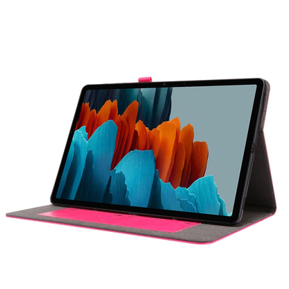 For Samsung Galaxy Tab S8+ / Tab S8 Plus / Tab S7 FE / Tab S7+ / T970 Crazy Horse Texture Horizontal Flip Leather Case with 2-folding Holder & Card Slot(Rose Red) by buy2fix