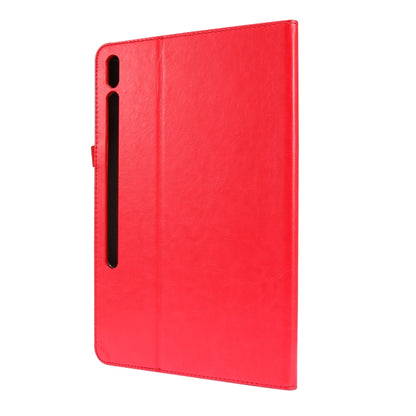 For Samsung Galaxy Tab S8+ / Tab S8 Plus / Tab S7 FE / Tab S7+ / T970 Crazy Horse Texture Horizontal Flip Leather Case with 2-folding Holder & Card Slot(Red) by buy2fix