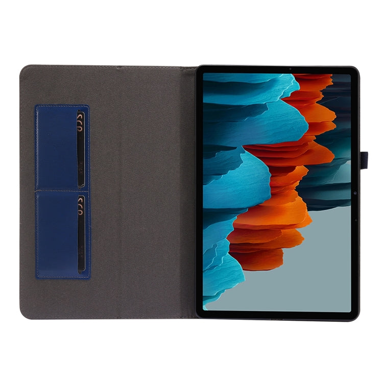 For Samsung Galaxy Tab S8+ / Tab S8 Plus / Tab S7 FE / Tab S7+ / T970 Crazy Horse Texture Horizontal Flip Leather Case with 2-folding Holder & Card Slot(Dark Blue) by buy2fix
