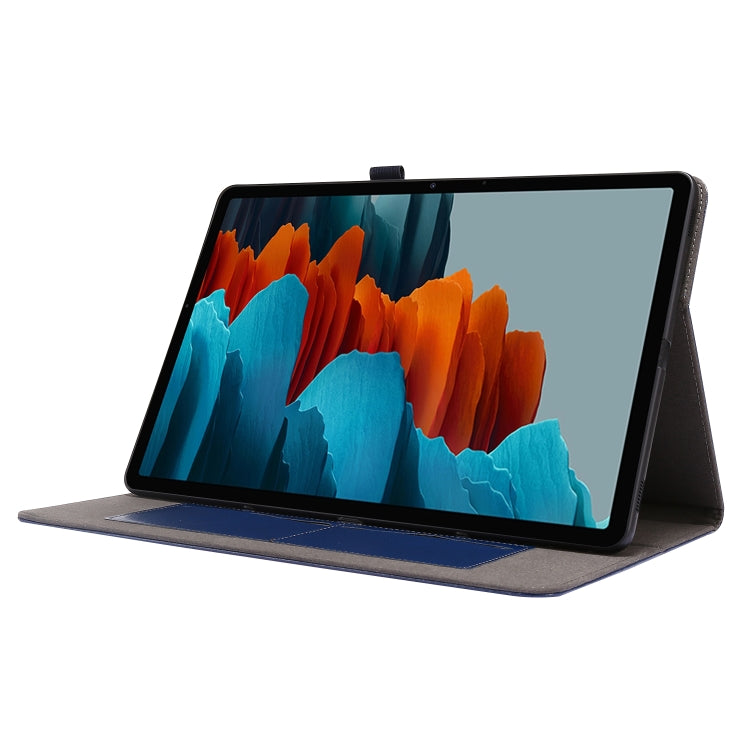 For Samsung Galaxy Tab S8+ / Tab S8 Plus / Tab S7 FE / Tab S7+ / T970 Crazy Horse Texture Horizontal Flip Leather Case with 2-folding Holder & Card Slot(Dark Blue) by buy2fix