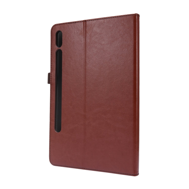 For Samsung Galaxy Tab S8 / Galaxy Tab S7 / SM-870 Crazy Horse Texture Horizontal Flip Leather Case with 2-folding Holder & Card Slot(Brown) by buy2fix