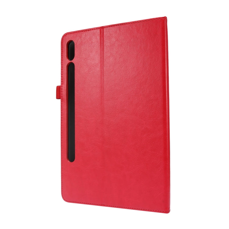 For Samsung Galaxy Tab S8 / Galaxy Tab S7 / SM-870 Crazy Horse Texture Horizontal Flip Leather Case with 2-folding Holder & Card Slot(Red) by buy2fix