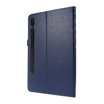 For Samsung Galaxy Tab S8 / Galaxy Tab S7 / SM-870 Crazy Horse Texture Horizontal Flip Leather Case with 2-folding Holder & Card Slot(Dark Blue) by buy2fix