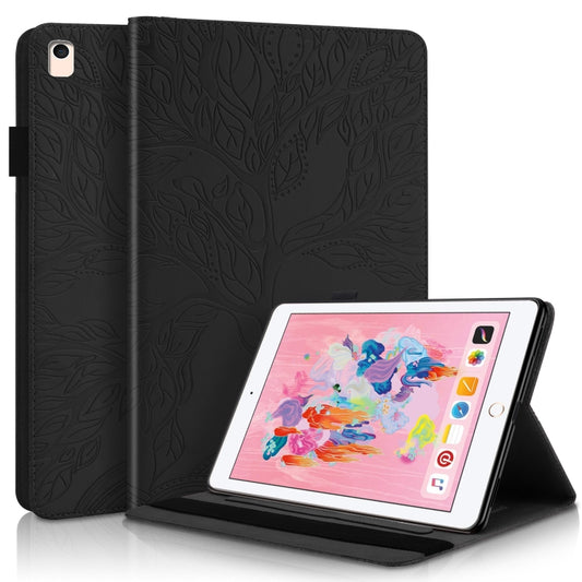 Life Tree Series Horizontal Flip Leather Case with Holder & Card Slots & Pen Slot & Sleep / Wake-up Function For iPad 9.7 (2018) / (2017)(Black) - iPad Pro 9.7 inch Cases by buy2fix | Online Shopping UK | buy2fix