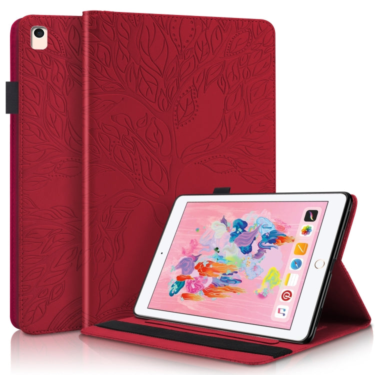Life Tree Series Horizontal Flip Leather Case with Holder & Card Slots & Pen Slot & Sleep / Wake-up Function For iPad 9.7 (2018) / (2017)(Red) - iPad Pro 9.7 inch Cases by buy2fix | Online Shopping UK | buy2fix