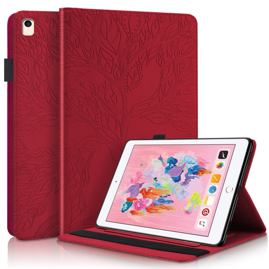 Life Tree Series Horizontal Flip Leather Case with Holder & Card Slots & Pen Slot & Sleep / Wake-up Function For iPad 9.7 (2018) / (2017)(Red) - iPad Pro 9.7 inch Cases by buy2fix | Online Shopping UK | buy2fix
