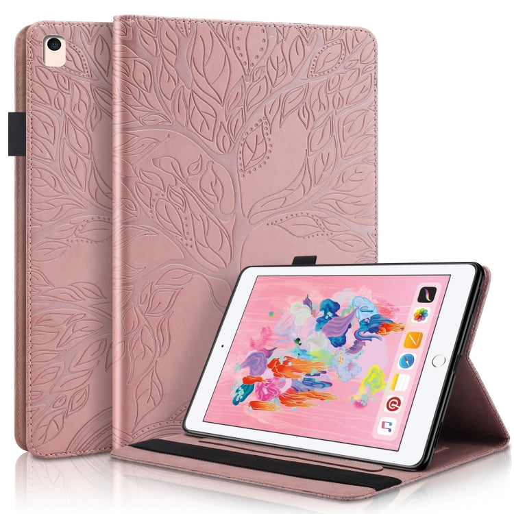 Life Tree Series Horizontal Flip Leather Case with Holder & Card Slots & Pen Slot & Sleep / Wake-up Function For iPad 9.7 (2018) / (2017)(Rose Gold) - iPad Pro 9.7 inch Cases by buy2fix | Online Shopping UK | buy2fix