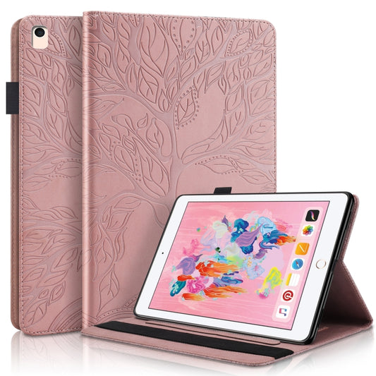 Life Tree Series Horizontal Flip Leather Case with Holder & Card Slots & Pen Slot & Sleep / Wake-up Function For iPad 9.7 (2018) / (2017)(Rose Gold) - iPad Pro 9.7 inch Cases by buy2fix | Online Shopping UK | buy2fix
