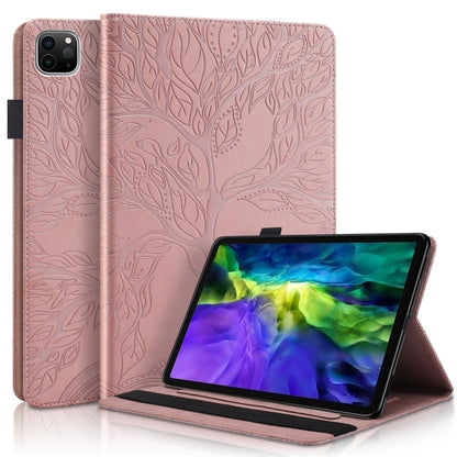 For iPad Pro 11 (2020) Life Tree Series Horizontal Flip Leather Tablet Case with Holder & Card Slots & Pen Slot & Sleep / Wake-up Function(Rose Gold) - iPad Pro 11 (2020) Cases by buy2fix | Online Shopping UK | buy2fix