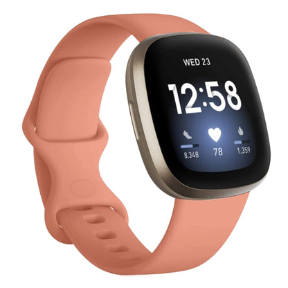 For Fitbit Versa 3 / Sense Silicone Watch Band, Size: S(Pink) - Watch Bands by buy2fix | Online Shopping UK | buy2fix