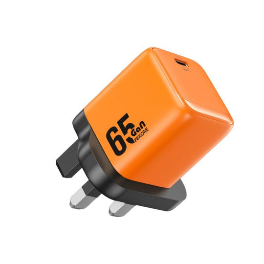 WK WU-09 Cinsuy ??65W Type-C Single Port GaN Charger, Plug Type:UK Plug(Orange)