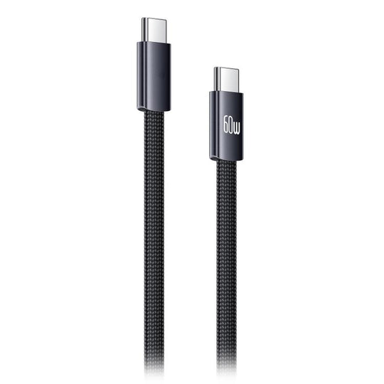 Yesido CA206 60W Type-C to Type-C Super Fast Charging Braided Data Cable, Length: 1.2m(Black)