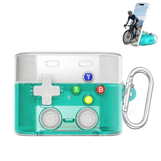For Sony WF-1000XM6 XDcase Transparent Retro Game Console Design Earbuds Case with Holder & Stress Relief Button(Green)