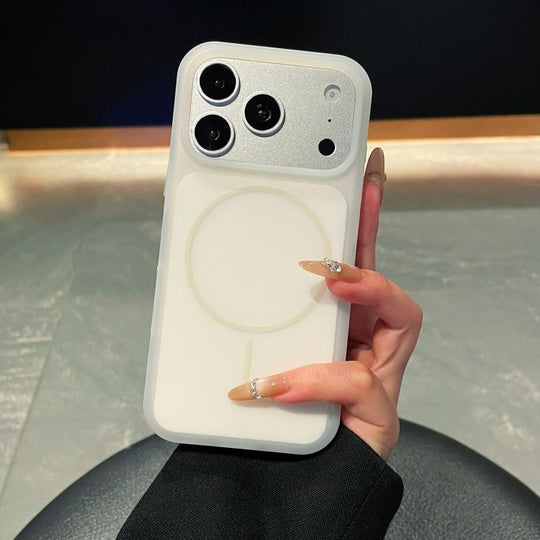 For iPhone 18 Pro Max / 17 Pro Max Ice Cream Skin Feel Liquid Silicone Fine Circle Magnetic Phone Case(White)