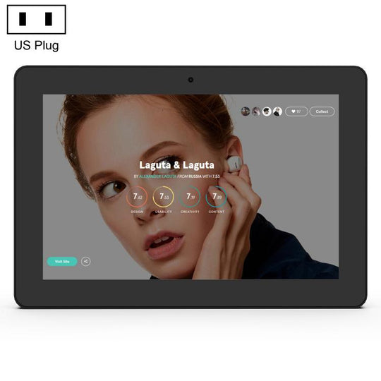 WF1038T 10.1 inch IPS HD Touch Screen Digital Signage, 2GB+16GB, Android 11 RK3568 Quad Core, Plug Type:EU Plug(Black)