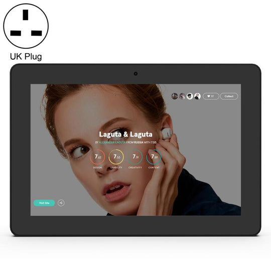 WF1038T 10.1 inch IPS HD Touch Screen Digital Signage, 2GB+16GB, Android 11 RK3568 Quad Core, Plug Type:UK Plug(Black)