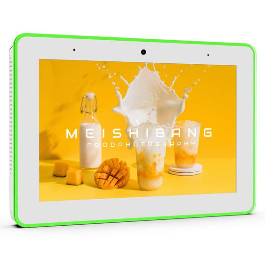 WA8059T 8 inch HD Touch Screen Digital Signage with LED, 4GB+32GB, Android 14 RK3576S Octa Core, Plug:UK Plug(White)
