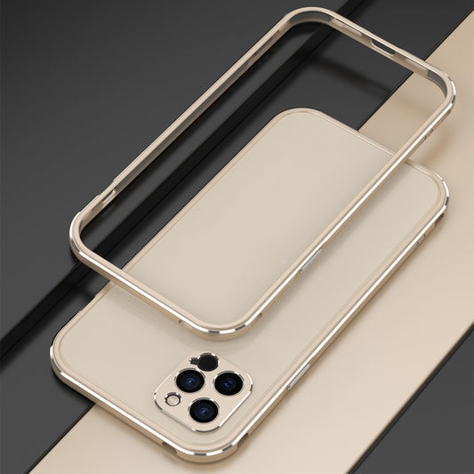 For iPhone 12 mini Aurora Series Lens Protector + Metal Frame Protective Case (Gold) - iPhone 12 mini Cases by buy2fix | Online Shopping UK | buy2fix