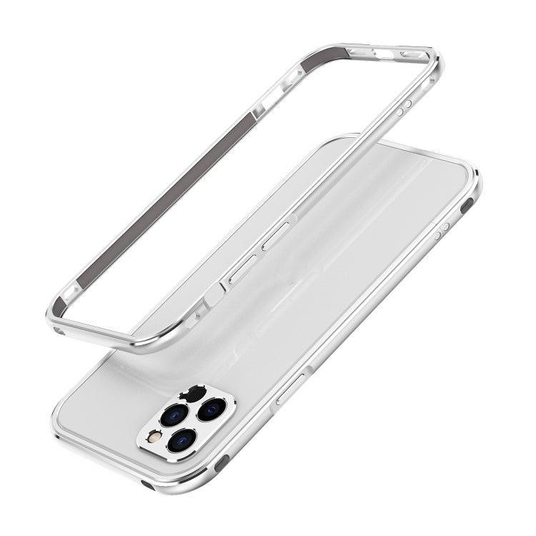 For iPhone 12 Aurora Series Lens Protector + Metal Frame Protective Case(Silver) - iPhone 12 / 12 Pro Cases by buy2fix | Online Shopping UK | buy2fix