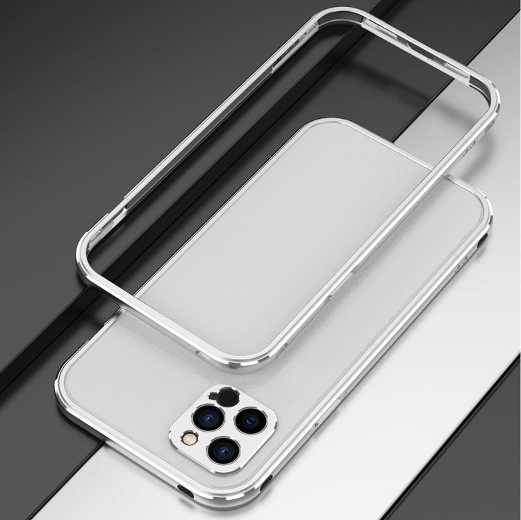 For iPhone 12 Aurora Series Lens Protector + Metal Frame Protective Case(Silver) - iPhone 12 / 12 Pro Cases by buy2fix | Online Shopping UK | buy2fix