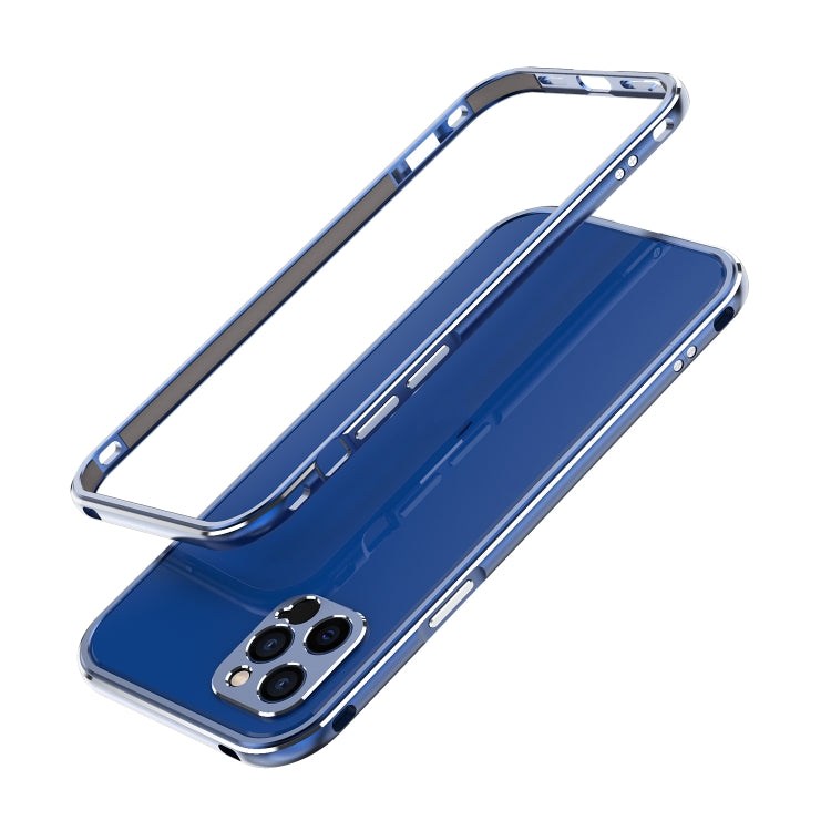 For iPhone 12 Pro Max Aurora Series Lens Protector + Metal Frame Protective Case(Blue) - iPhone 12 Pro Max Cases by buy2fix | Online Shopping UK | buy2fix