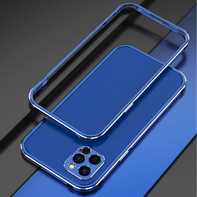 For iPhone 12 Pro Max Aurora Series Lens Protector + Metal Frame Protective Case(Blue) - iPhone 12 Pro Max Cases by buy2fix | Online Shopping UK | buy2fix