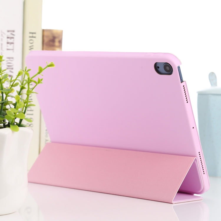 3-fold Horizontal Flip Smart Leather Case with Sleep / Wake-up Function & Holder For iPad Air 4/5 (Pink) - iPad Air (2022) / (2020) 10.9 Cases by buy2fix | Online Shopping UK | buy2fix