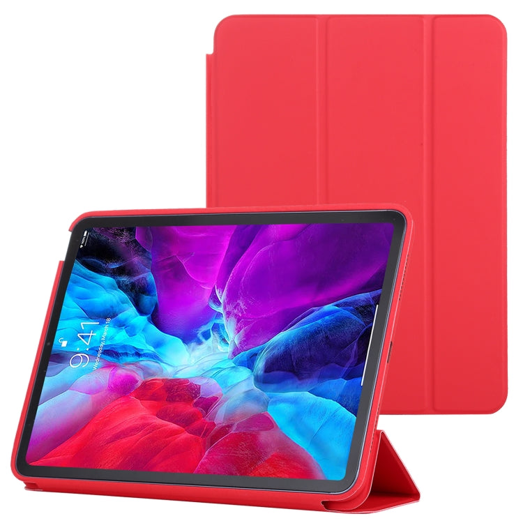 3-fold Horizontal Flip Smart Leather Case with Sleep / Wake-up Function & Holder For iPad Air 4/5 (Red) - iPad Air (2022) / (2020) 10.9 Cases by buy2fix | Online Shopping UK | buy2fix