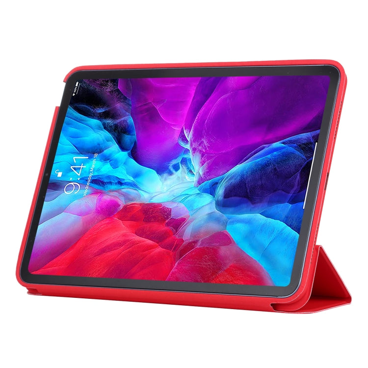 3-fold Horizontal Flip Smart Leather Case with Sleep / Wake-up Function & Holder For iPad Air 4/5 (Red) - iPad Air (2022) / (2020) 10.9 Cases by buy2fix | Online Shopping UK | buy2fix